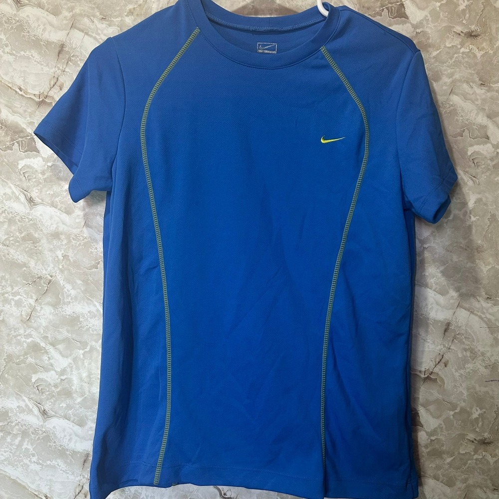 Nike Large L 12-14 Blue Short Sleeve Athletic Training T-Shirt